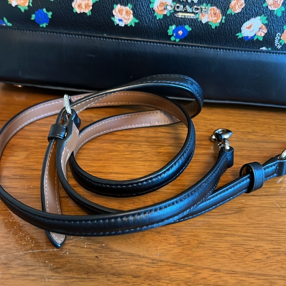 Coach Black Floral Crossbody Satchel - Picture 2 of 11